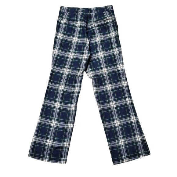 L.L. Bean Vintage Flared Plaid Pants Green Wool - Womens Size 12 - Picture 4 of 6